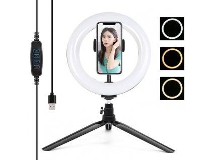 Statívový držiak Puluz s 20 cm LED krúžkom Vlogging PKT3073B