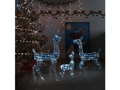 Multidom Akrylová sobia rodinka vianočná dekorácia 300 LED studená biela