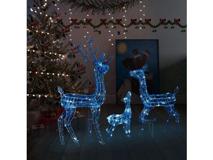 Multidom Akrylová sobia rodinka vianočná dekorácia 300 LED modrá