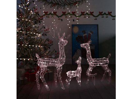 Multidom Akrylová sobia rodinka vianočná dekorácia 300 LED teplá biela