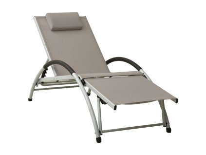 310531 Multidom Sun Lounger with Pillow Textilene Taupe