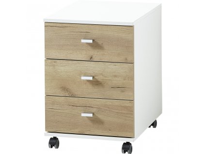 426459 Germania Rolling Filing Cabinet "Altino" 40x48,9x56,9 cm Navarra-oak and White