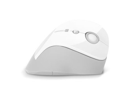 CONNECT IT FOR HEALTH Gloss ergonomická vertikální myš, (+ 1x AA baterie zdarma), bezdrátová, BÍLÁ
