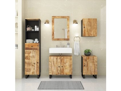Multidom 5-dielna súprava kúpeľňového nábytku mangovníkové drevo
