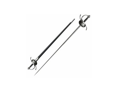Cold Steel 88CHR Ribbed Shell Swept Hilt Rapier meč 105,4 cm, uhlíková oceľ, drevo, koža, puzdro
