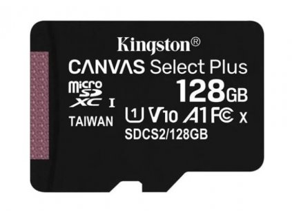 Kingston 128 GB microSDXC Canvas Select Plus A1 CL10 100 MB/s bez adaptéra