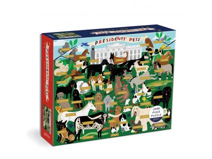 Galison Puzzle Prezidentští mazlíčci 2000 dílků