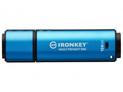 Kingston Ironkey Vault Privacy 50C/128GB/USB 3.2/USB-C/Modrá