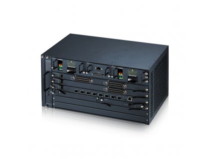 Zyxel IES5206M 5U 6-SLOT chassis MSAN with two DC power module, FAN model & alarm module