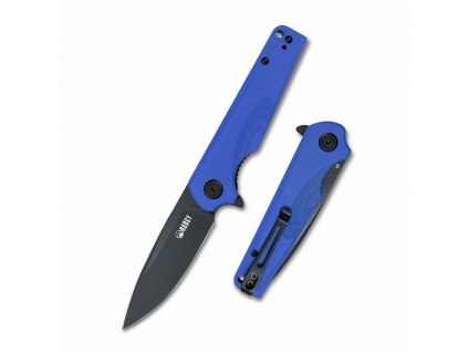 Kubey KU233F Wolverine vreckový nôž 7,4 cm, čierna, modrá, G10, spona