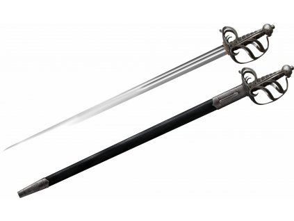 Cold Steel 88SEB English Back Sword zberateľský nôž 81,2 cm, čierna, koža, kožené puzdro