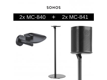 2x Podlahový držiak pre reproduktor Sonos / MC-841 + 2x Nástenný držiak pre reproduktor Sonos / MC-840