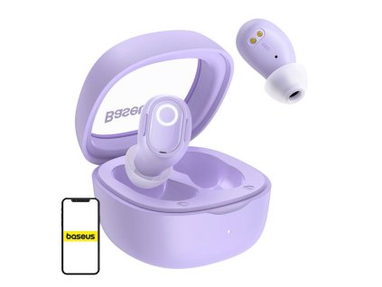 Bezdrôtové slúchadlá Baseus Bowie WM02 TWS, Bluetooth 5.0 (fialové)