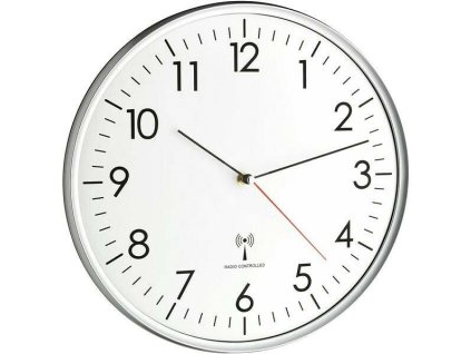 60.3514 TFA Rádiom riadené analógové nástenné hodiny, bielo-strieborné