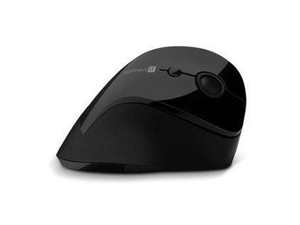 CONNECT IT FOR HEALTH Gloss ergonomická vertikální myš, (+ 1x AA baterie zdarma), bezdrátová, ČERNÁ