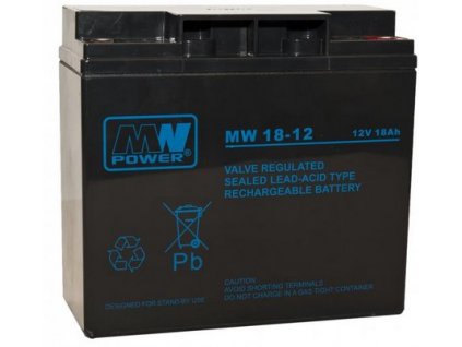 Batéria olovená 12V/18Ah Long life MW Power MWP 18-12 gélový akumulátor, životnosť až 12 rokov