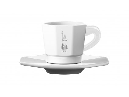 Bialetti set 4 šálků s podšálky černá + bílá (různé barevné varianty)