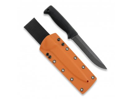 FJP112 Peltonen M95 Ranger Puukko Black Handle Kydex orange Sheath