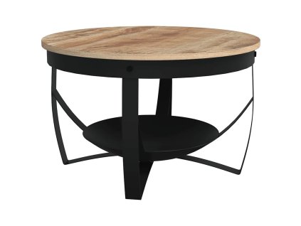 Multidom Konferenčný stolík Ø68x43 cm surové mangovníkové drevo