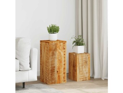 Multidom Podstavce pod kvetináče 2 ks, mangový masív