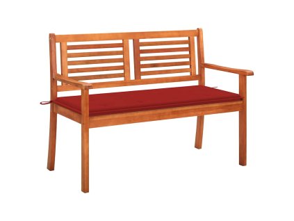 Multidom 2-miestna záhradná lavička s podložkou 120cm, eukalyptový masív