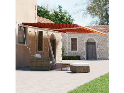 Multidom Voľne stojaca ručne zaťahovacia markíza 600x300cm oranžovohnedá