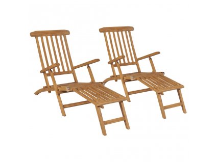 Multidom Terasové stoličky s podnožkami 2 ks tíkový masív