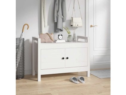 Multidom Lavica do predsiene biela 80x40x60 cm masívna borovica