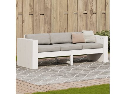 Multidom Záhradná pohovka, 3-miestna, biela 189x60x62cm borovicový masív