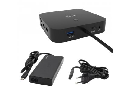 i-tec USB-C HDMI DP Docking Station with Power Delivery 100 W + i-tec Universal Charger 77W