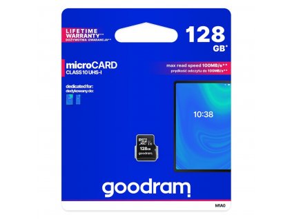 Karta micro SDHC 128GB Goodram class 10 UHS1 s SD adaptérom