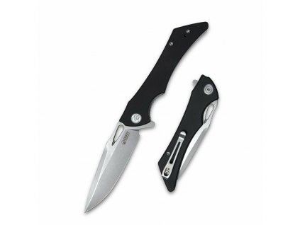 Kubey KB245D Raven Black vreckový nôž 9 cm, čierna, G10, spona