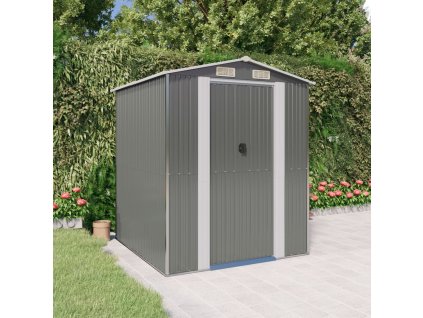 Multidom Záhradná kôlňa bledosivá 192x191x223 cm pozinkovaná oceľ