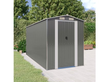 Multidom Záhradná kôlňa bledosivá 192x440x223 cm pozinkovaná oceľ