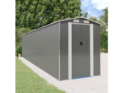 Multidom Záhradná kôlňa bledosivá 192x855x223 cm pozinkovaná oceľ