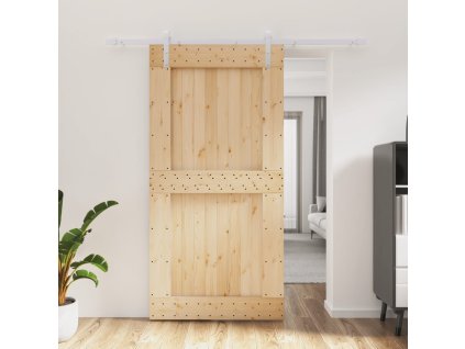Multidom Posuvné dvere so sadou kovania 100x210 cm borovicový masív