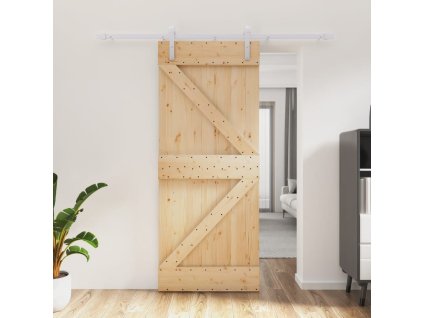 Multidom Posuvné dvere so sadou kovania 85x210 cm borovicový masív