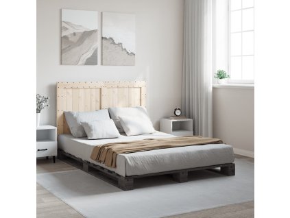 Multidom Posteľný rám s čelom sivý 140x200 cm borovicový masív