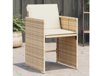 Multidom Záhradné kreslá s podložkami 4 ks béžové polyratan