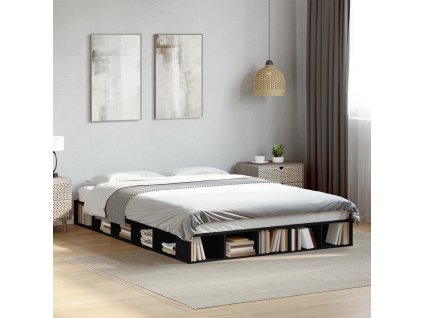 Multidom Posteľný rám čierny 160x200 cm kompozitné drevo