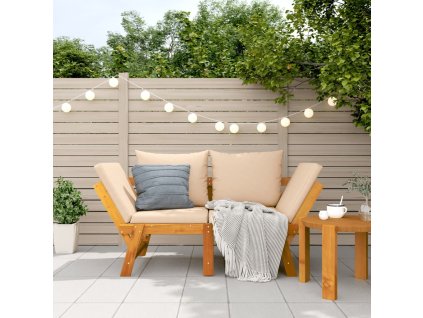 Multidom Záhradná lavička s podložkami 2 v 1 akáciový masív