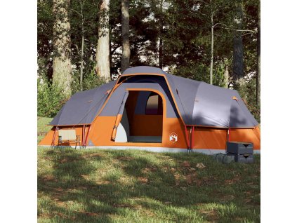 Multidom Rodinný stan kupolový 11 osôb sivo-oranžový vodeodolný