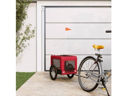 Multidom Cyklovozík pre zvieratá červeno-čierny oxfordská látka železo