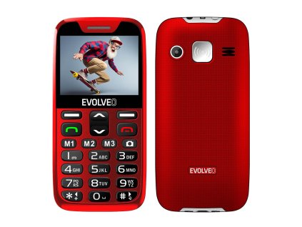 EVOLVEO EasyPhone XR, mobilný telefón pre seniorov s nabíjacím stojanom, červená