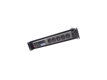 Napájací panel ACAR A-504, 3m, 5 pozícií, prep.ochrana, vaňa do 19'' racku