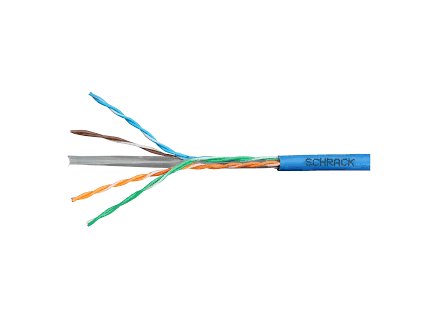 Kábel U/UTP Cat.6 4x2xAWG24 300 MHz, LS0H modrý, Eca, drôt