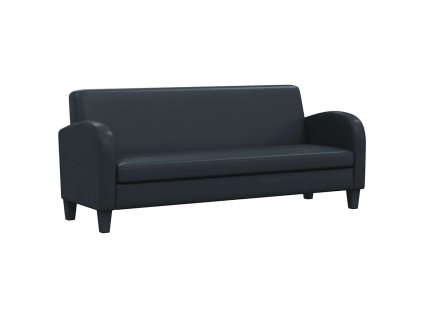 Multidom 3-miestna pohovka, umelá koža, čierna