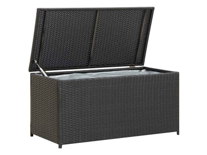 Multidom Záhradný úložný box čierny 100x50x50 cm polyratanový