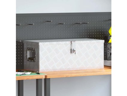 Multidom Úložný box strieborný 70x31x27 cm hliník