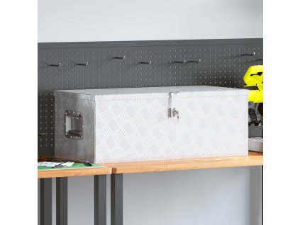 Multidom Úložný box strieborný 80x39x30 cm hliník